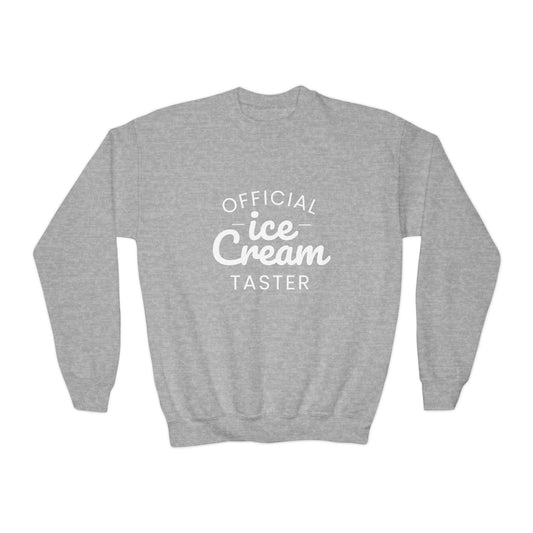 Official Ice Cream Taster Youth Crewneck Sweatshirt