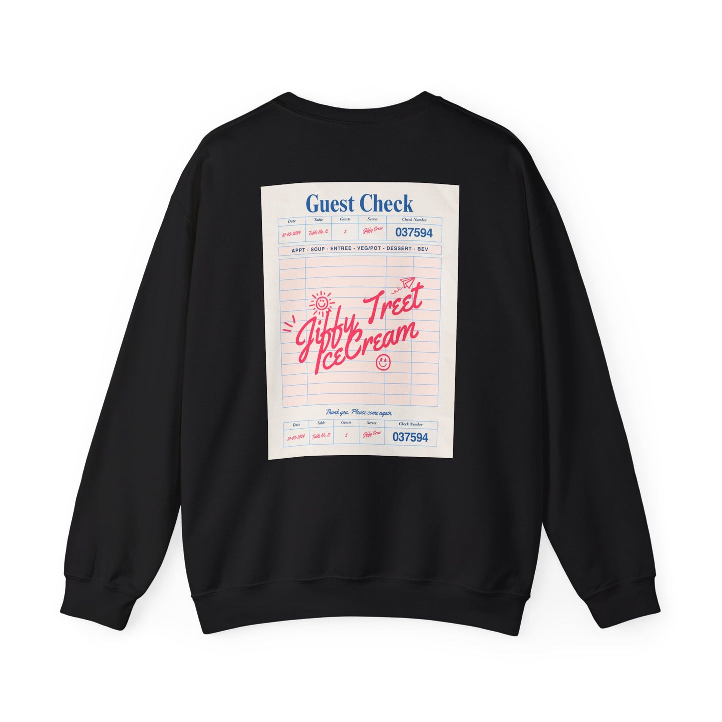 Jiffy Treet Ice Cream GuestCheck Crewneck Sweatshirt