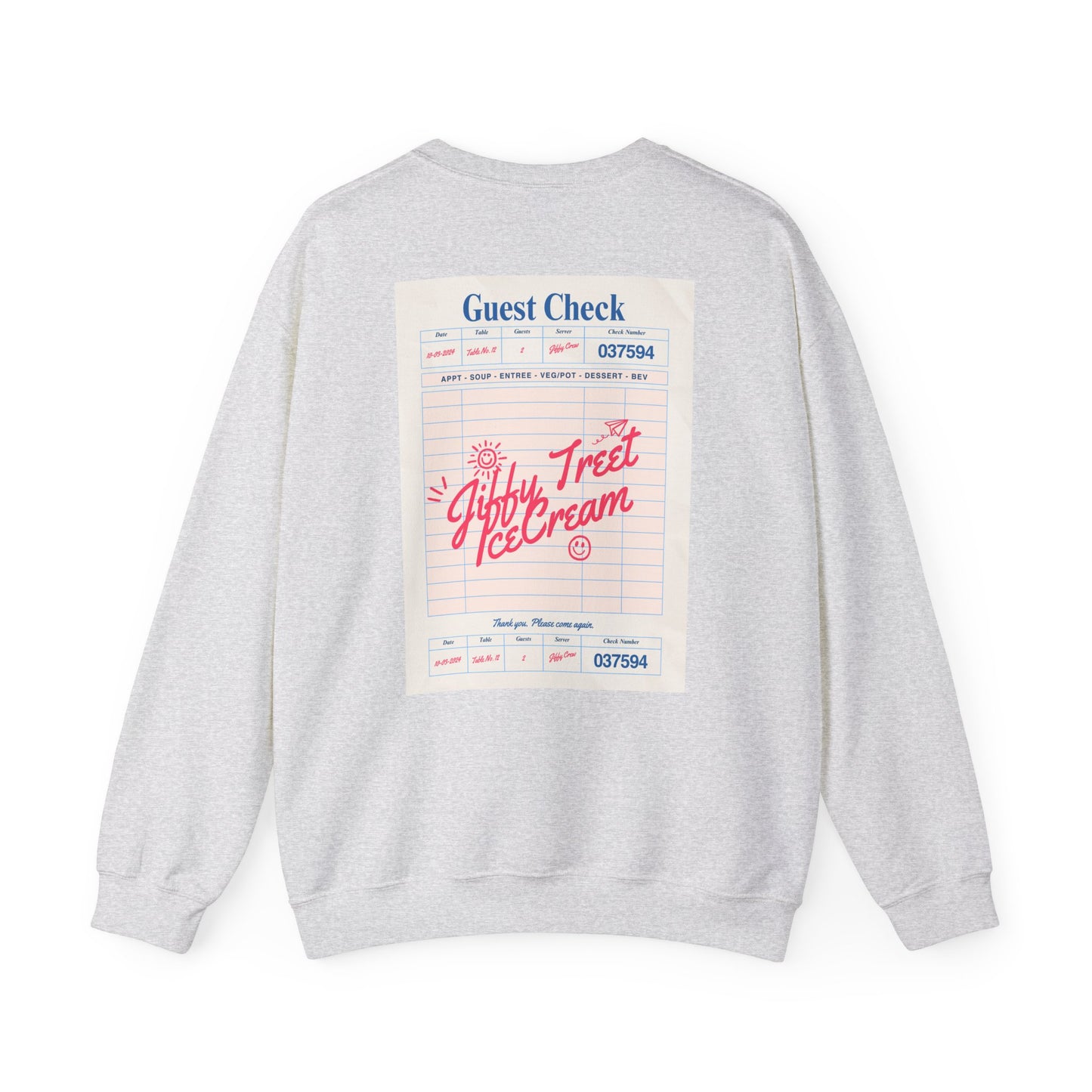Jiffy Treet Ice Cream GuestCheck Crewneck Sweatshirt