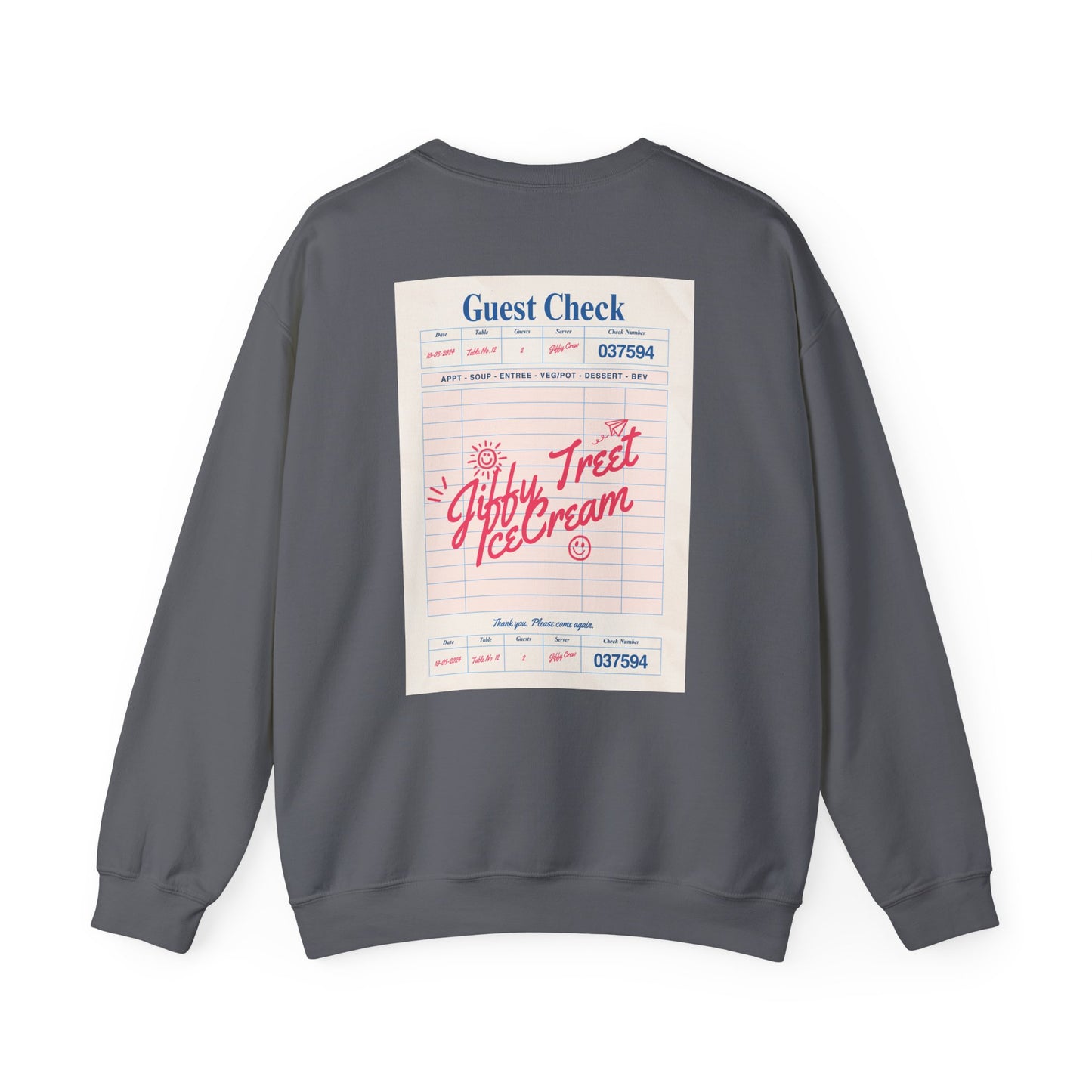 Jiffy Treet Ice Cream GuestCheck Crewneck Sweatshirt