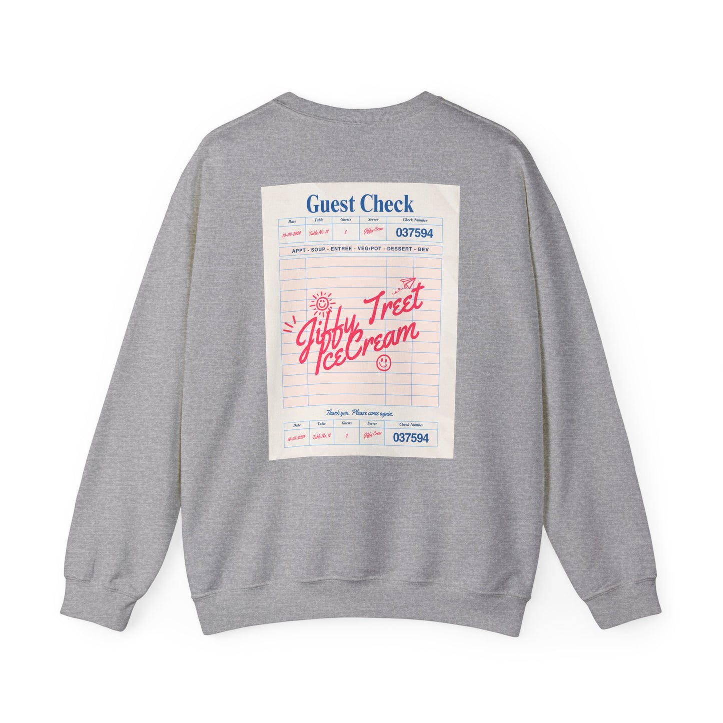Jiffy Treet Ice Cream GuestCheck Crewneck Sweatshirt
