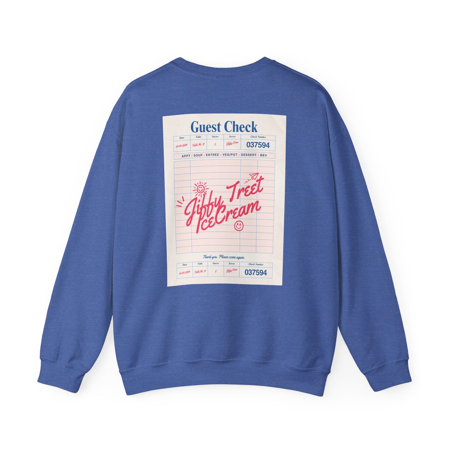 Jiffy Treet Ice Cream GuestCheck Crewneck Sweatshirt