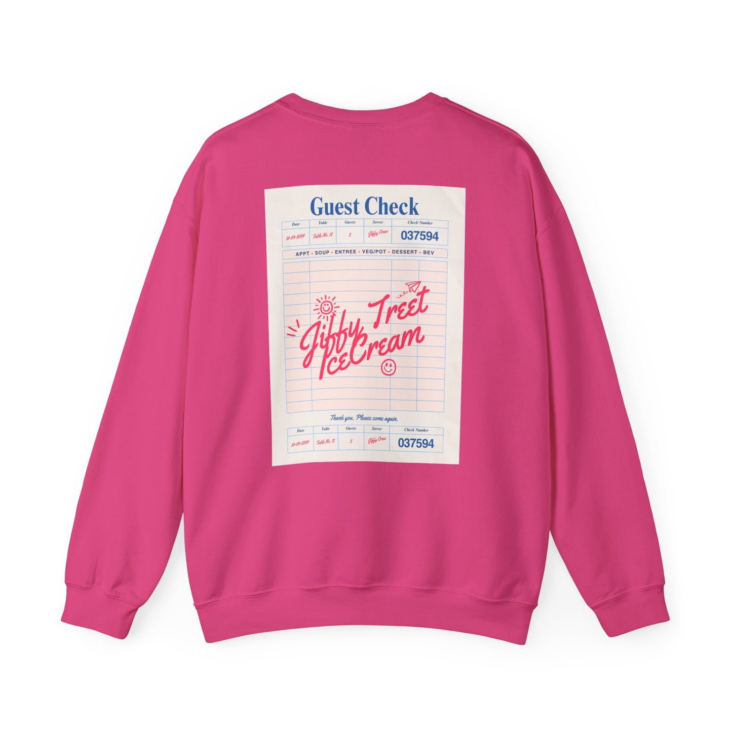 Jiffy Treet Ice Cream GuestCheck Crewneck Sweatshirt